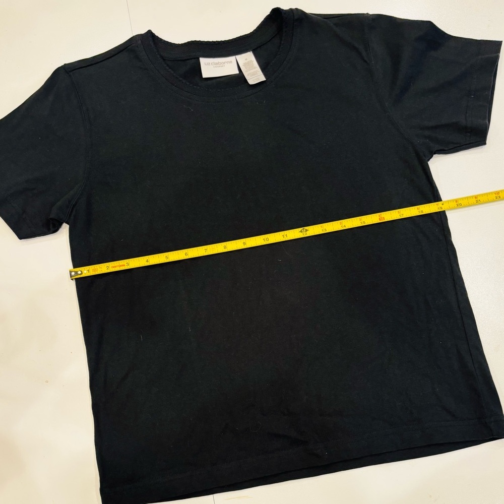 Liz Claiborne  Liz Sport Black Cotton Tee size Medium Mint Condition - Picture 6 of 6